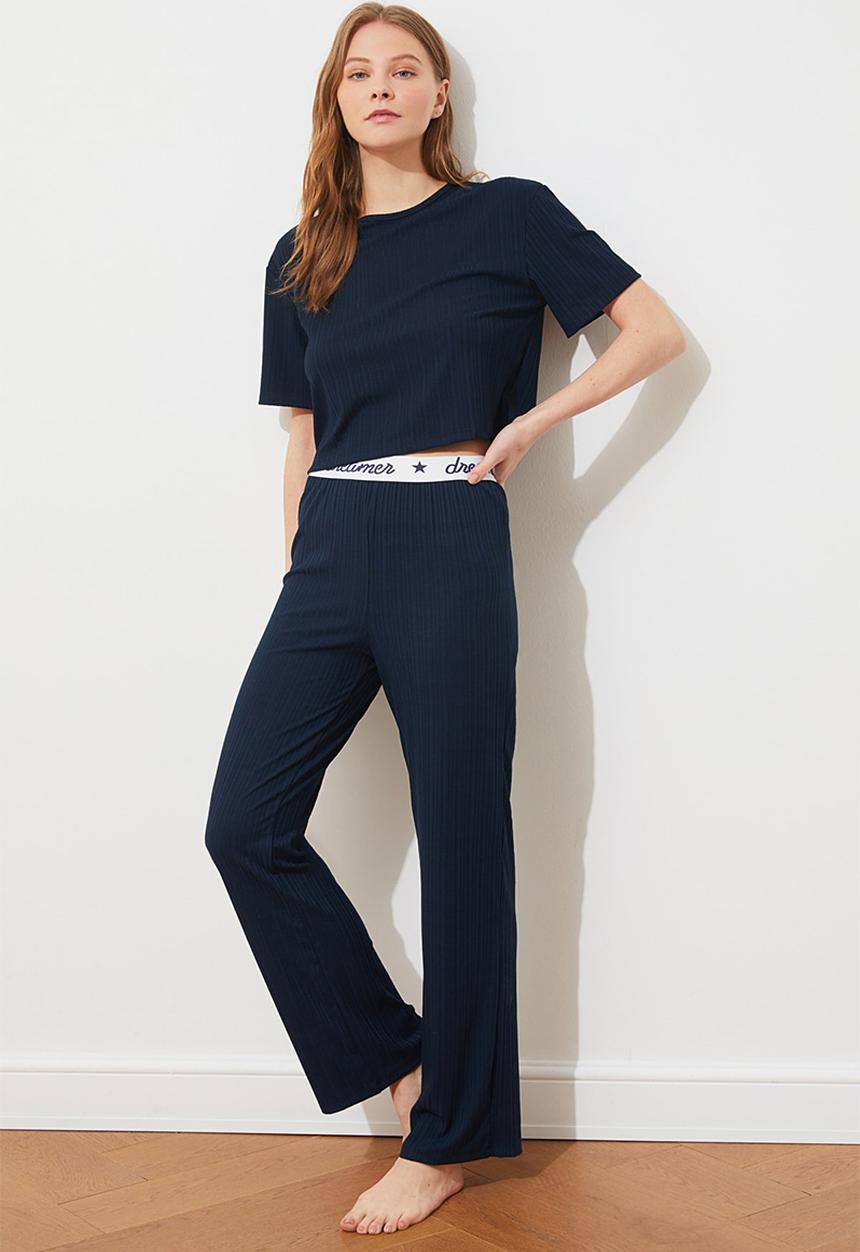 Trendyol - Camisole knitted pajamas set - navy