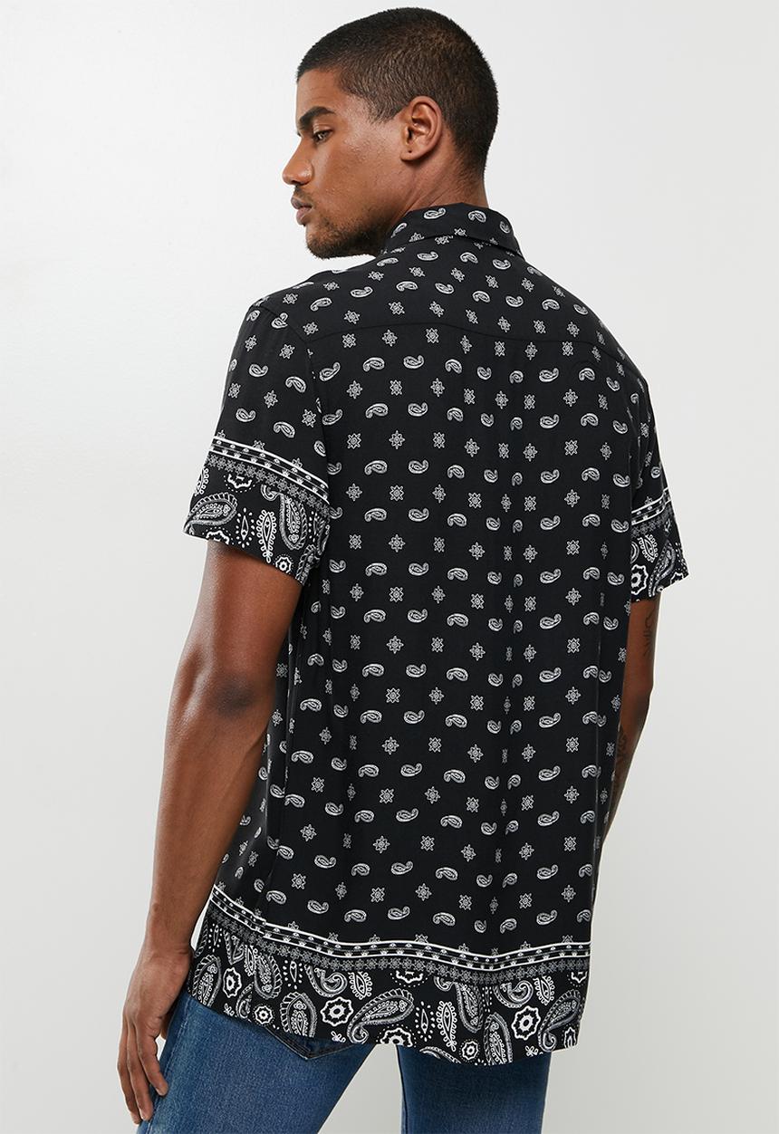 Brave Soul - Paisley print shirt - black