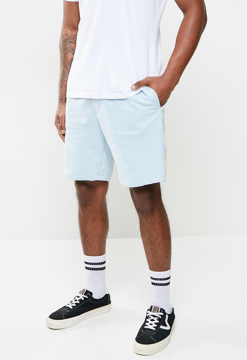 Brave Soul - Tarley summer fleece shorts - baby blue