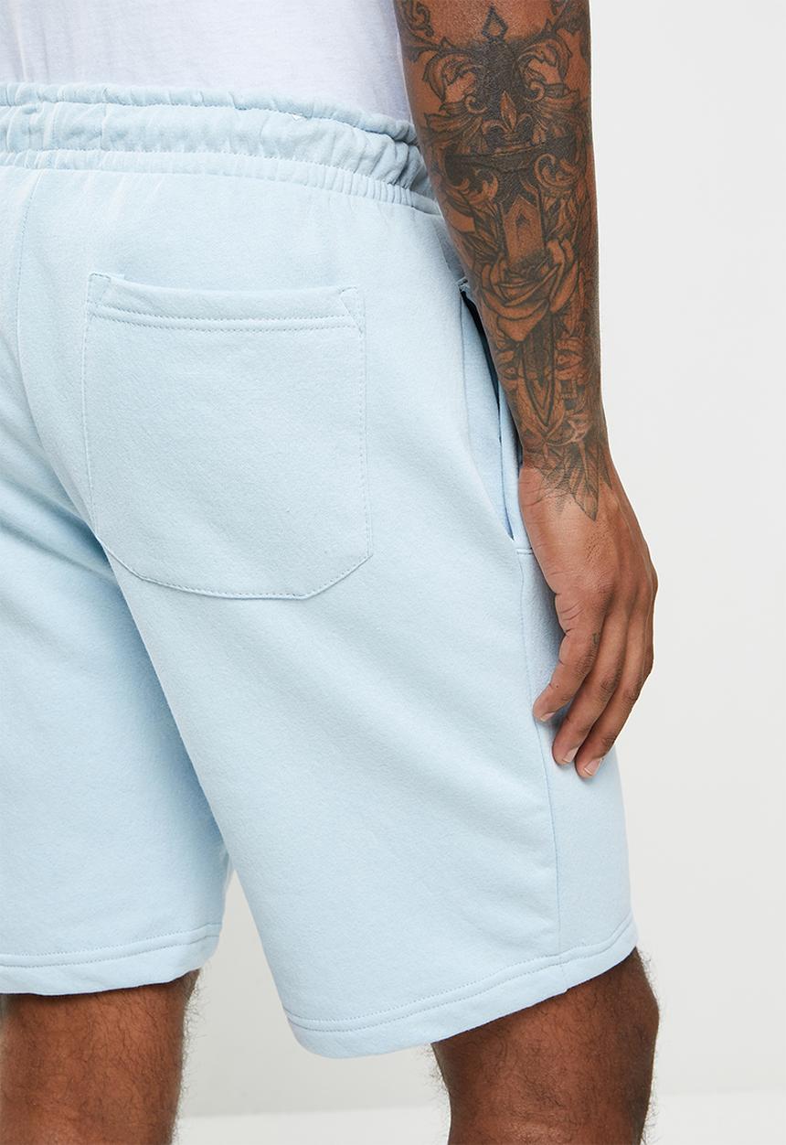 Brave Soul - Tarley summer fleece shorts - baby blue
