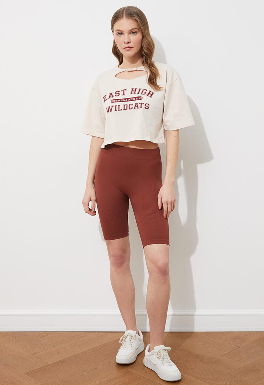 Trendyol - Loose knitted T-shirt - stone
