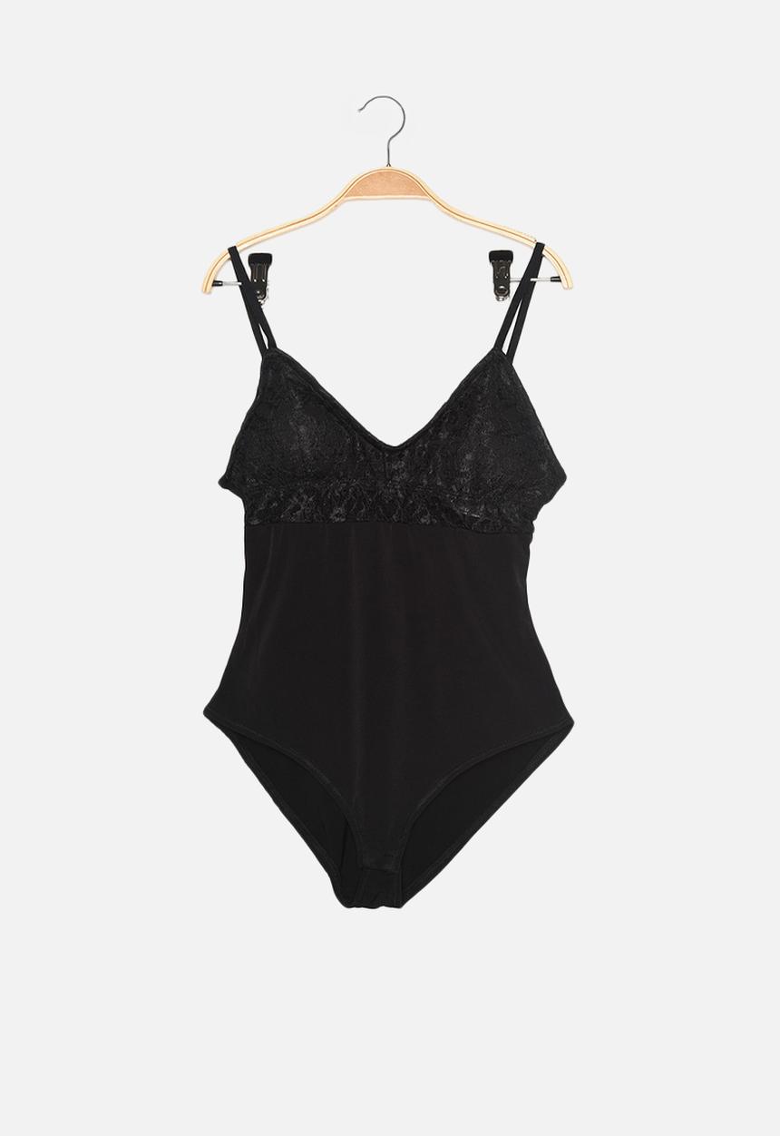 Trendyol - Lace corset body - black