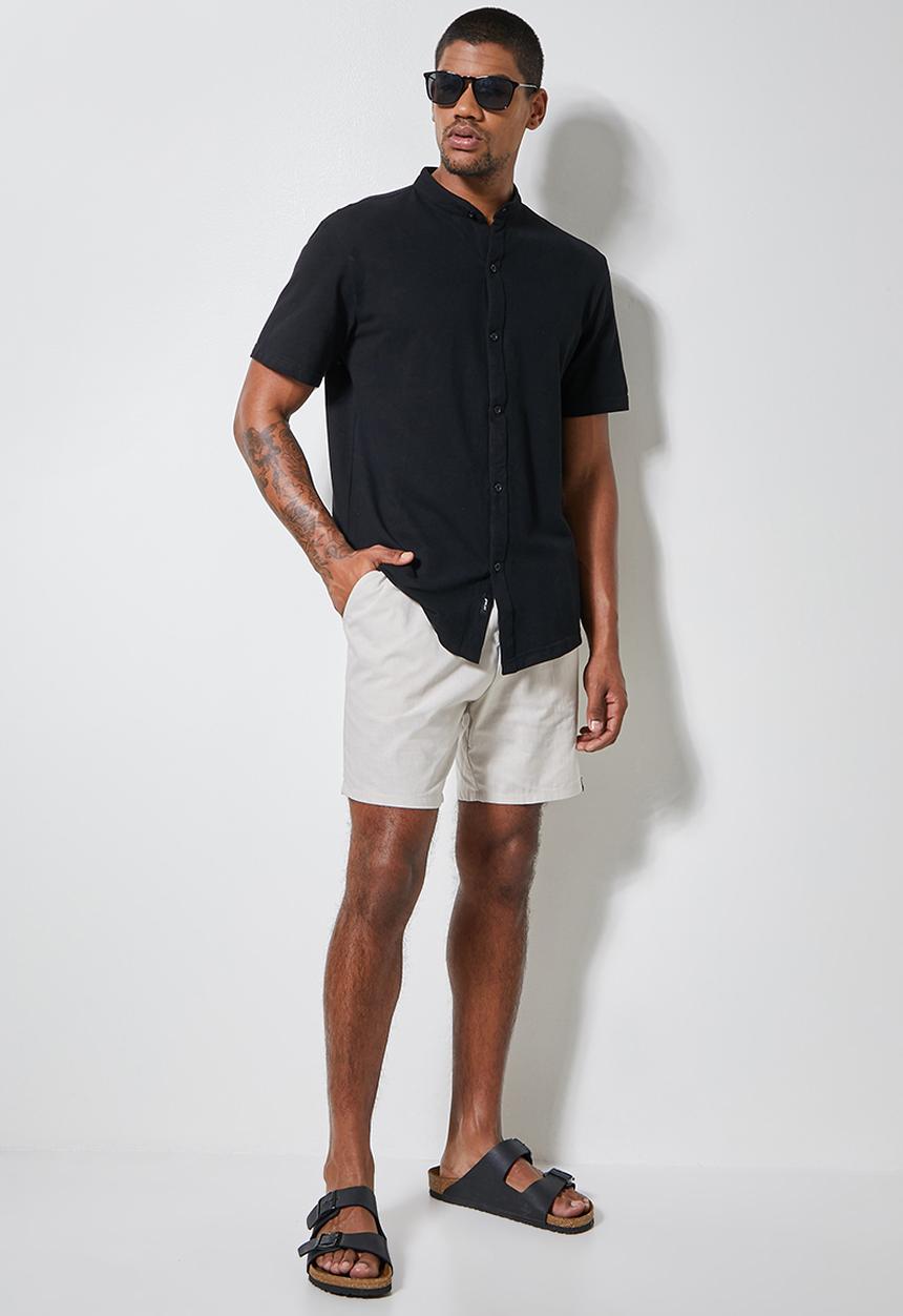 Superbalist - Deco light textured elasticated short - grey 
