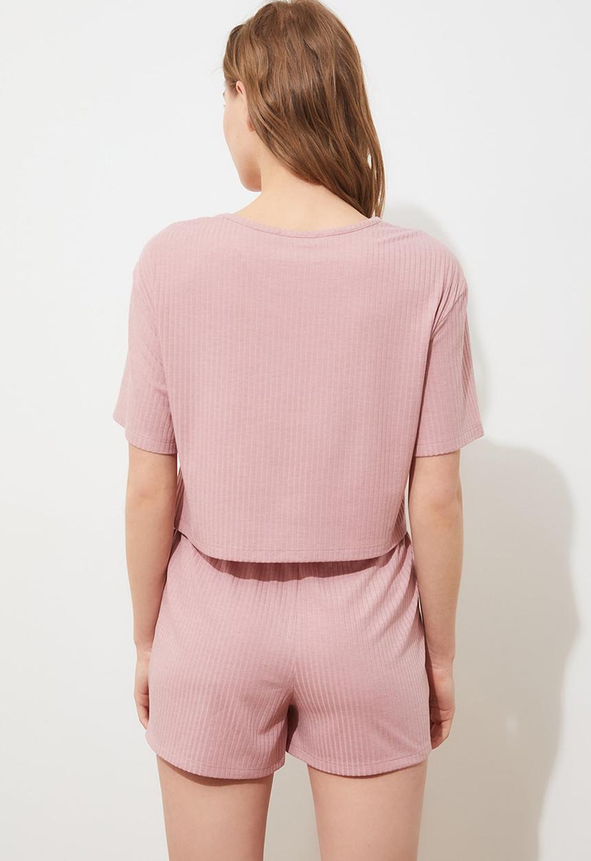 Trendyol - Camisole knitted pyjamas set - rose