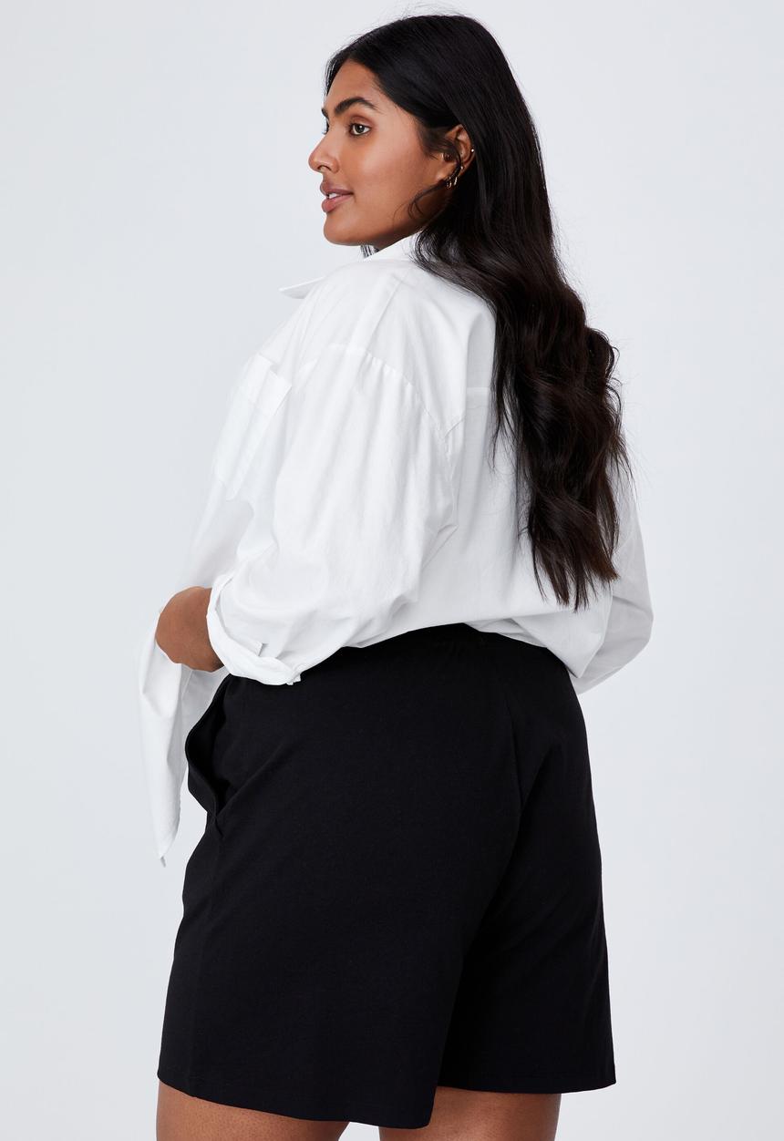 Cotton On - Curve courtside jersey short - black