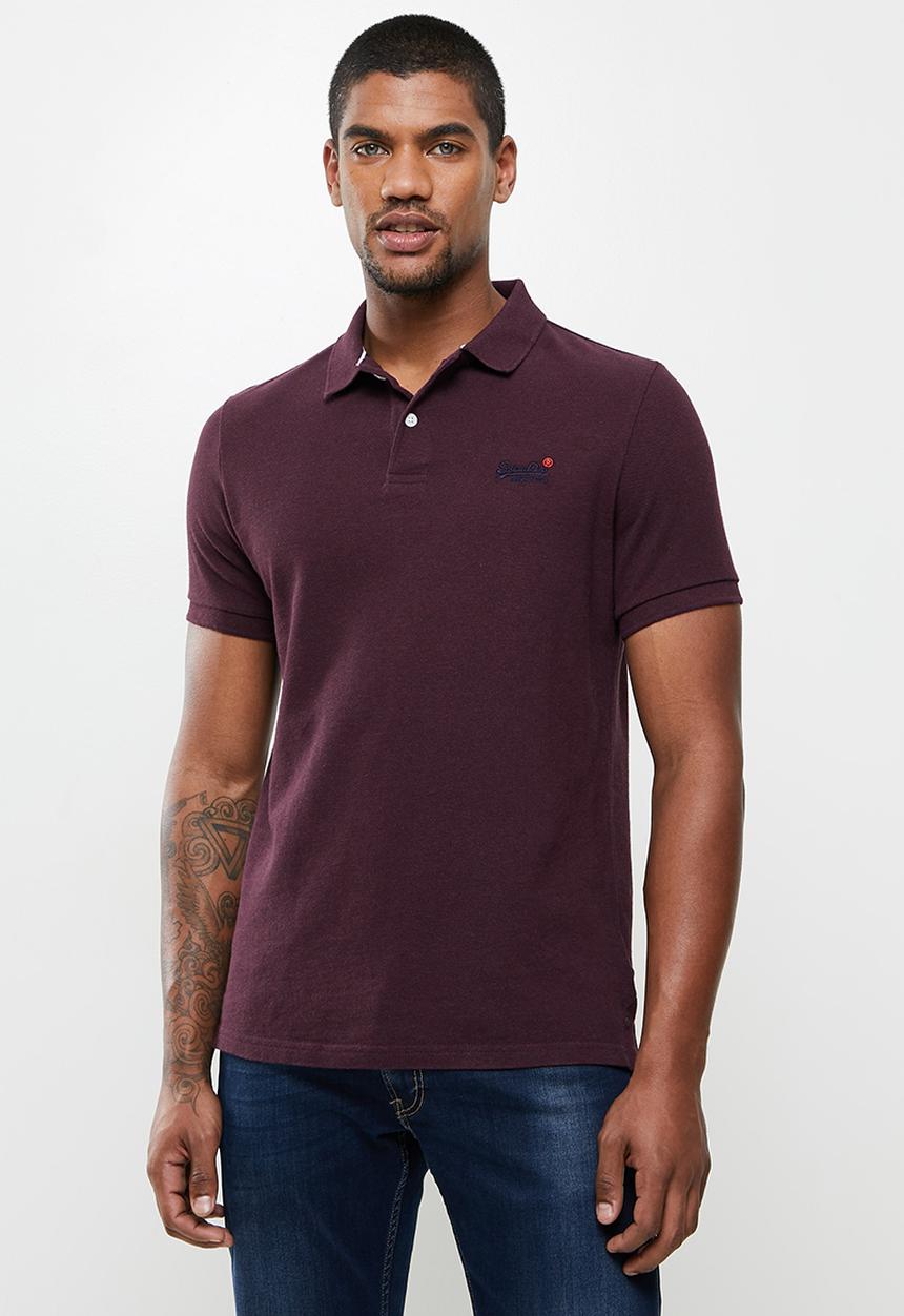 Superdry. - Short sleeve classic pique polo - port marl