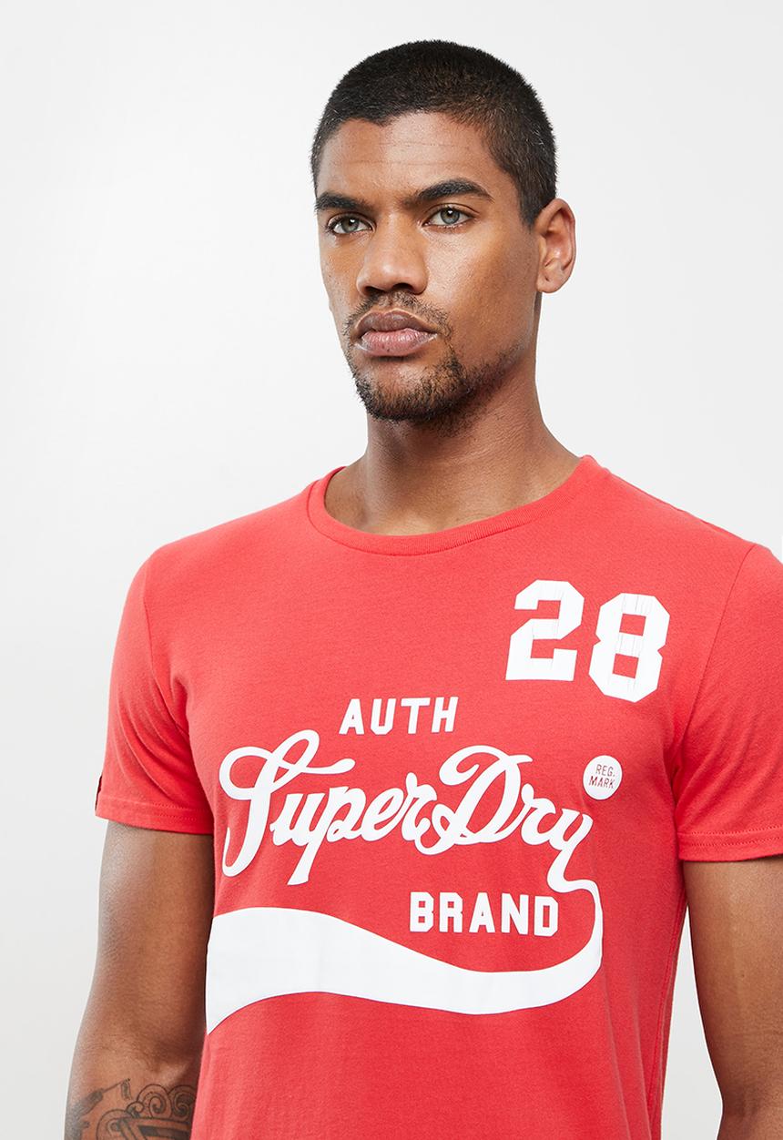Superdry. - Collegiate graphic tee - drop kick red