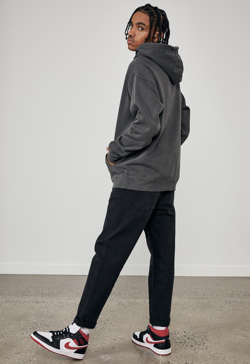 Factorie - Oversized graphic hoodie - washed black