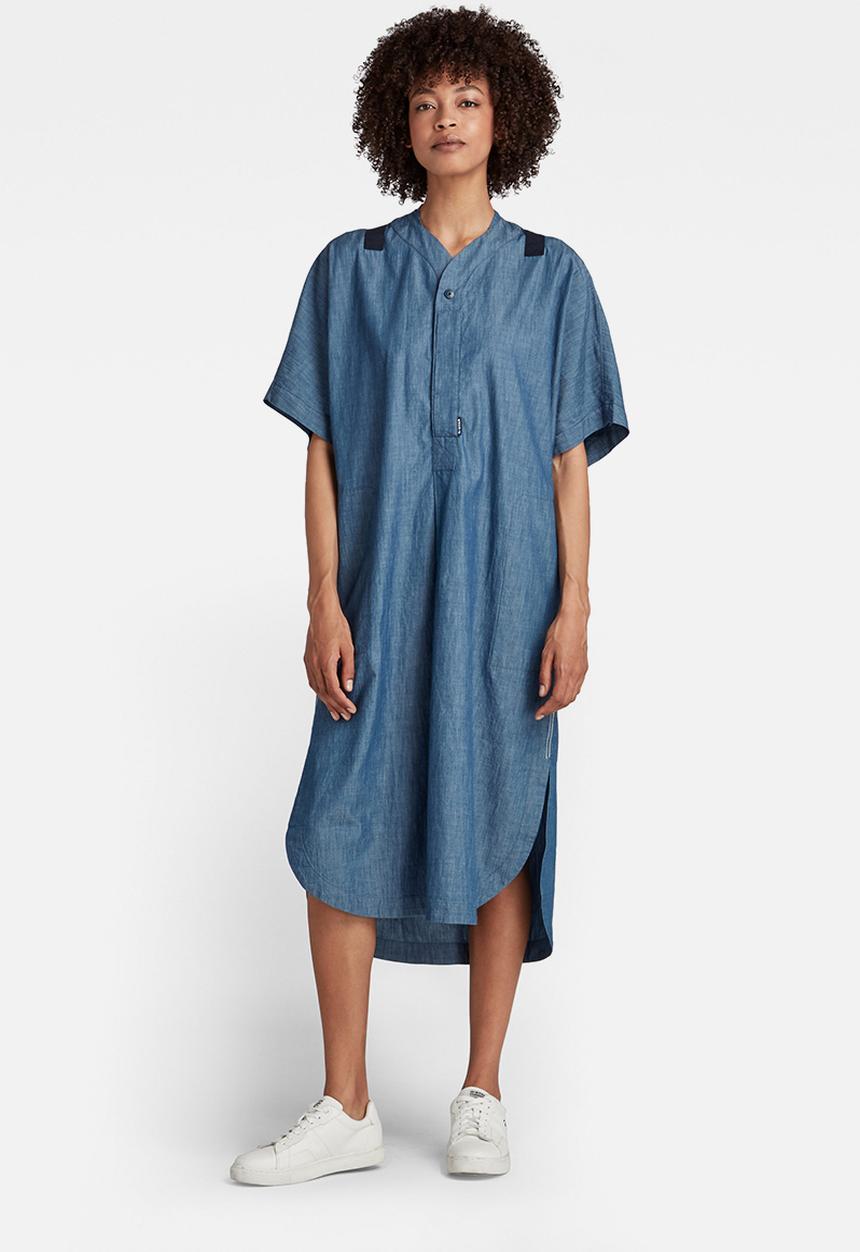 G-STAR - Baseball scoop hem dress - rinsed