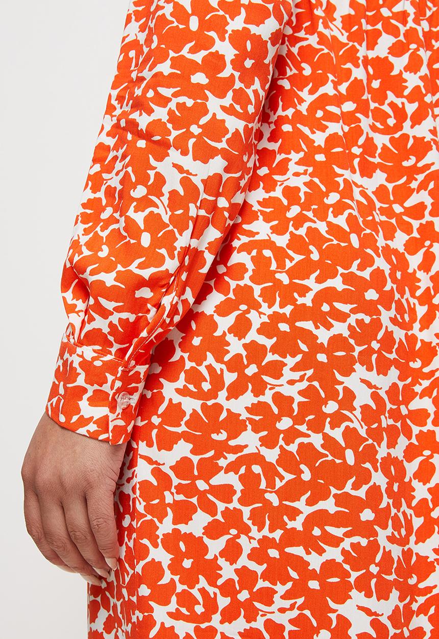 edit - Mandarin slit maxi - rust mono floral