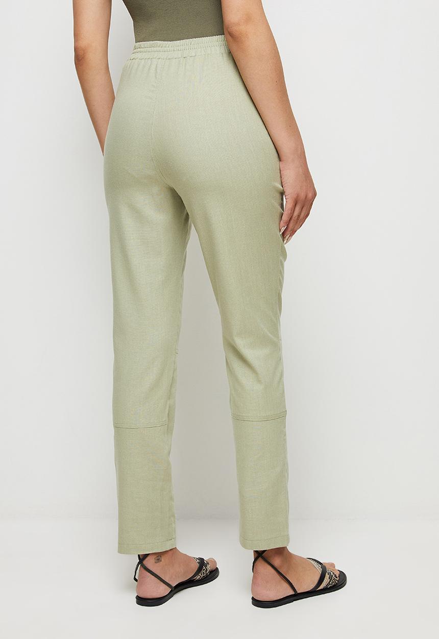edit - Linen slim leg chino - tea