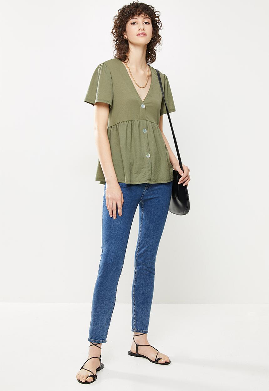 MANGO - T-shirt thalia - green 