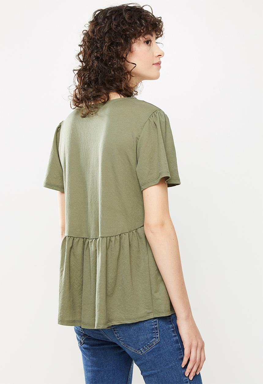 MANGO - T-shirt thalia - green 