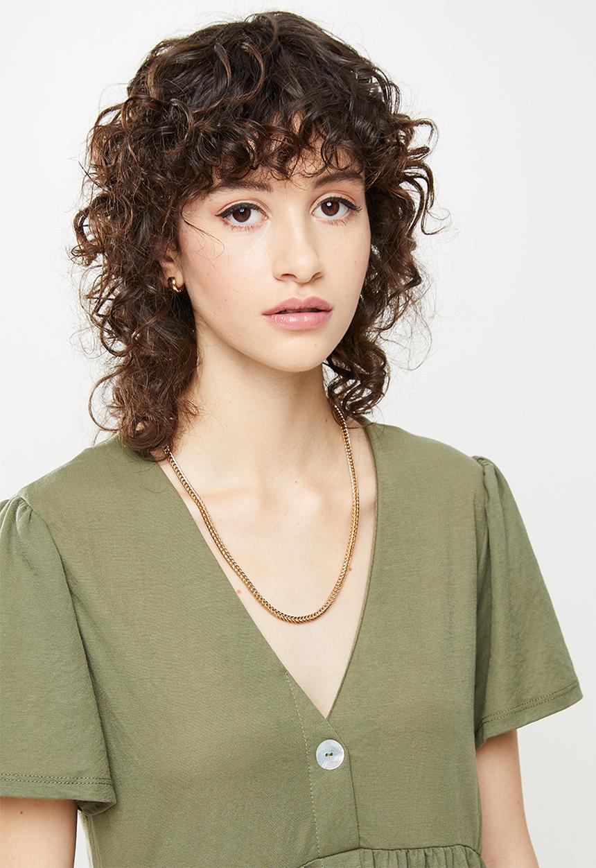 MANGO - T-shirt thalia - green 