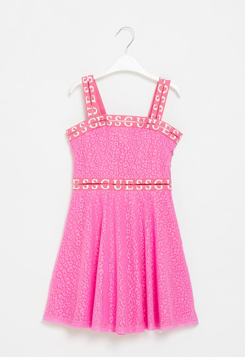 GUESS - Jacquard net sleeveless dress - pink