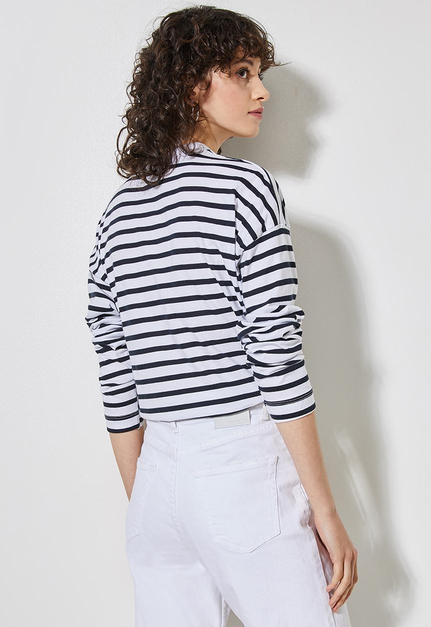 Superbalist - Easy fit striped tee - black & white