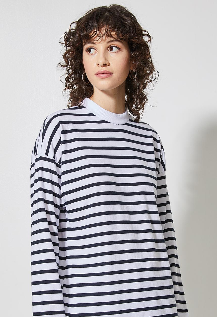 Superbalist - Easy fit striped tee - black & white
