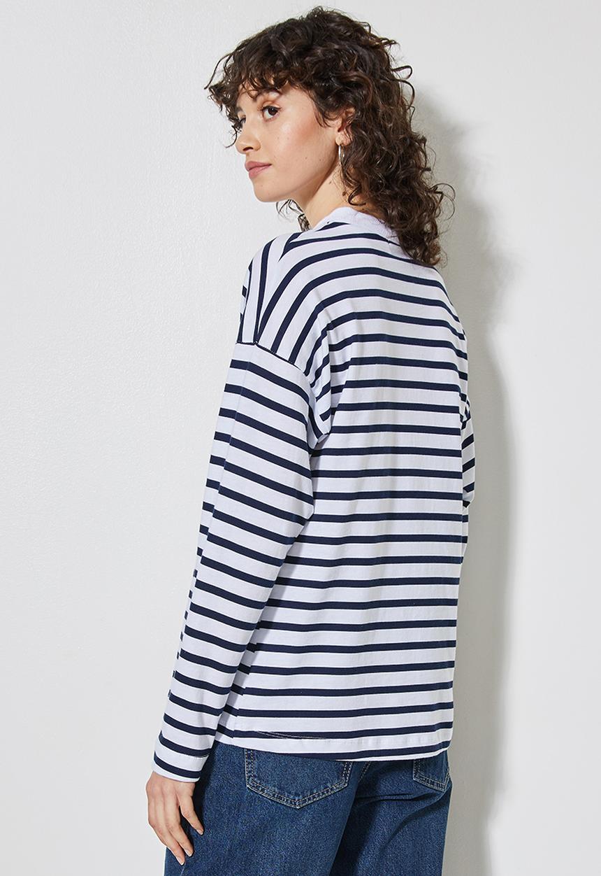 Superbalist - Easy fit striped tee - navy & white