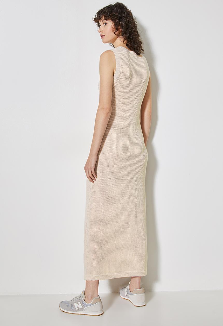 Superbalist - Ribbed organic knitwear tank dress - cream