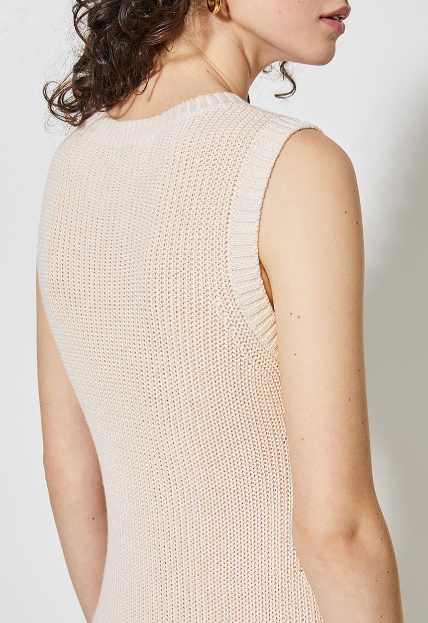 Superbalist - Ribbed organic knitwear tank dress - cream