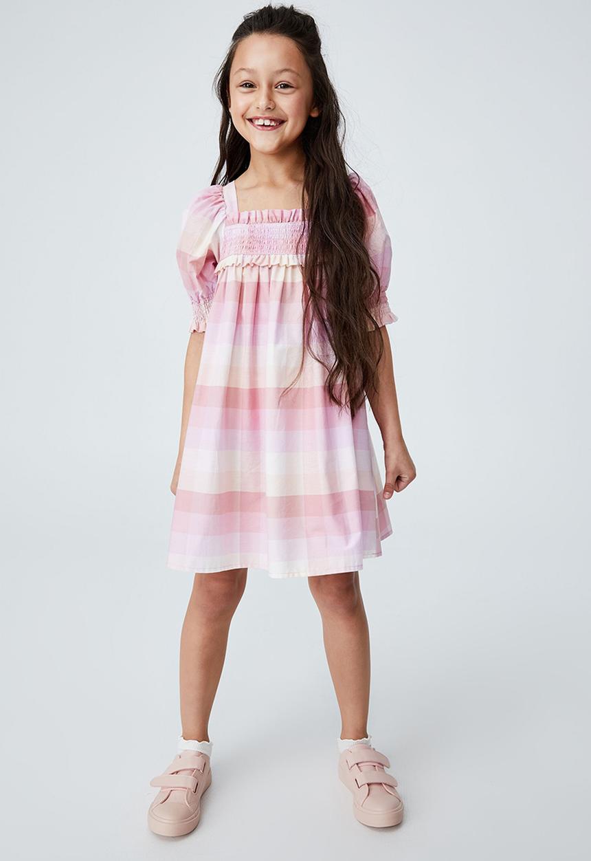 Cotton On - Lana short sleeve dress - melon check