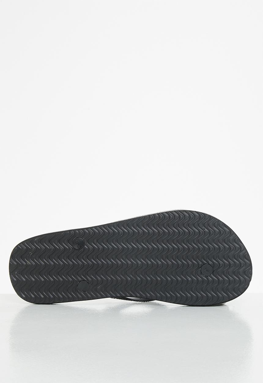Aca Joe - Mens aca joe printed slip slops - black & white