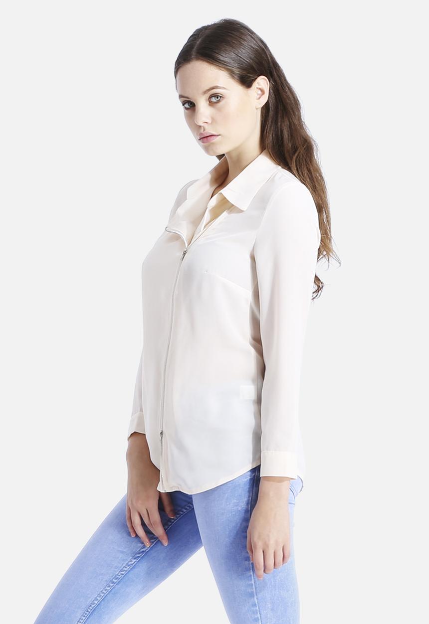 Goldie - Jalouse Zip Chiffon Blouse