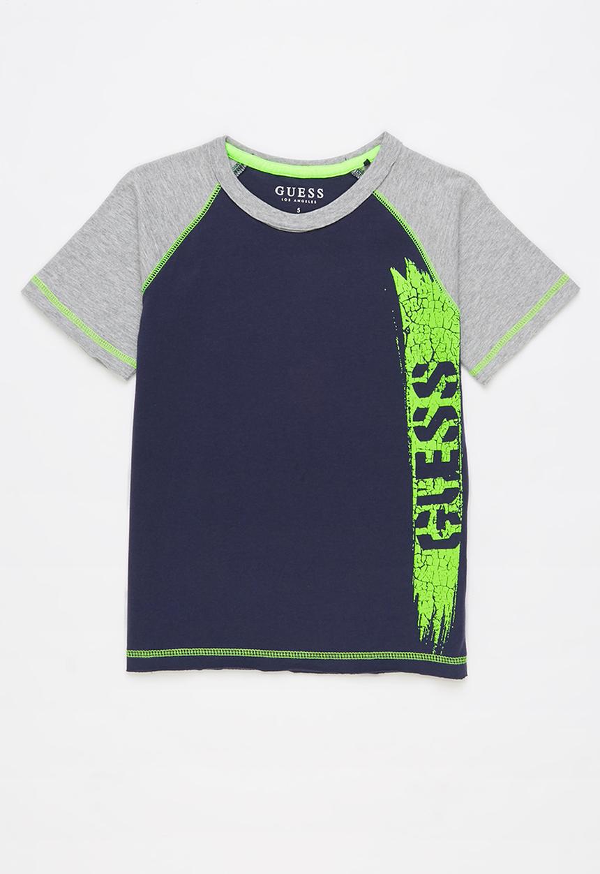 GUESS - Younger boys short sleeve raglan T-shirt - grey & navy