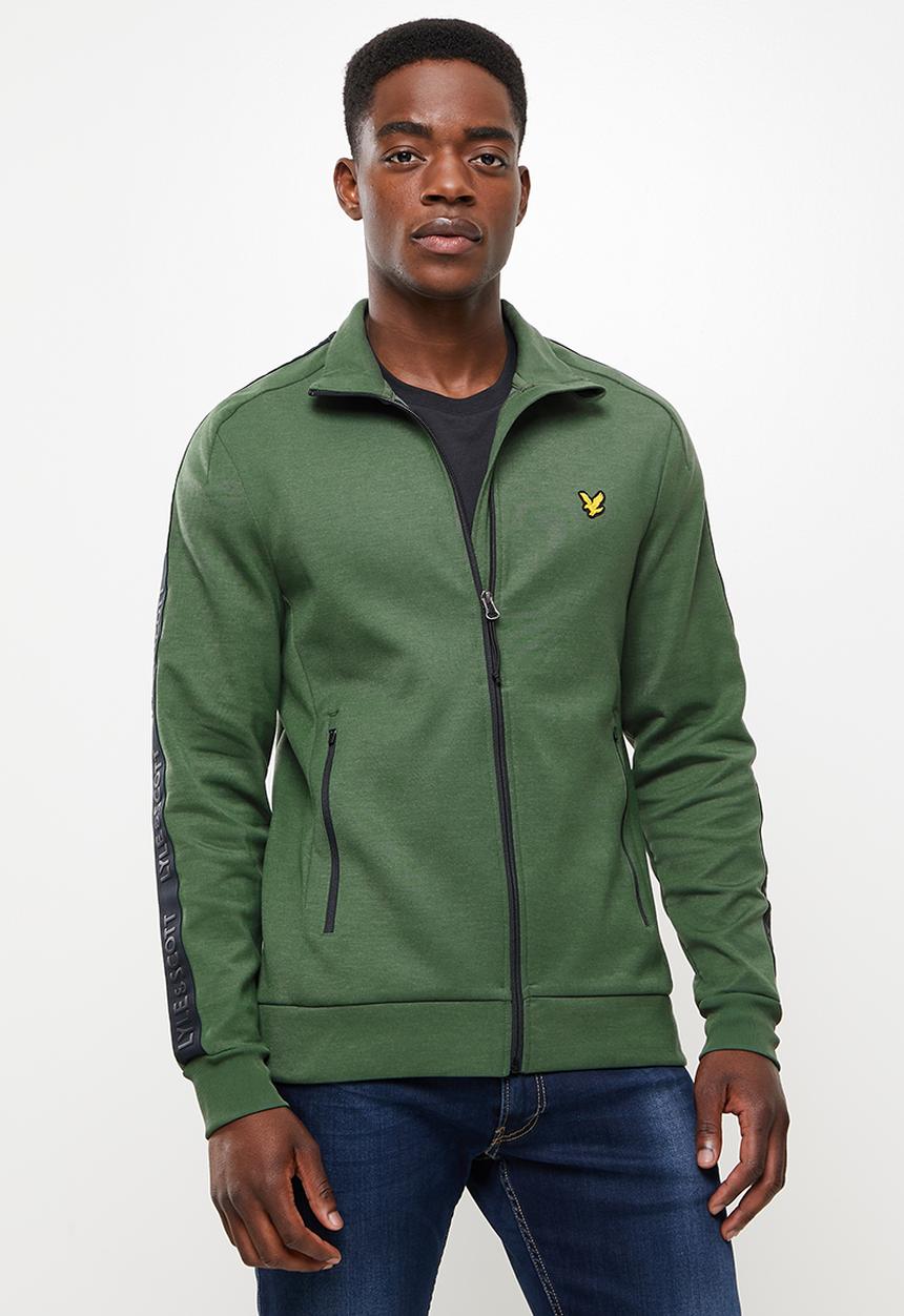 Lyle & Scott - Sleeve tape full zip midlayer - green