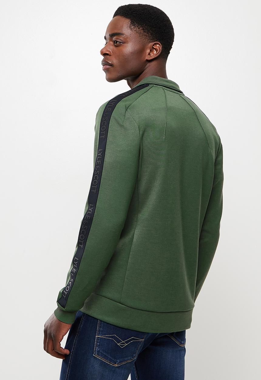 Lyle & Scott - Sleeve tape full zip midlayer - green