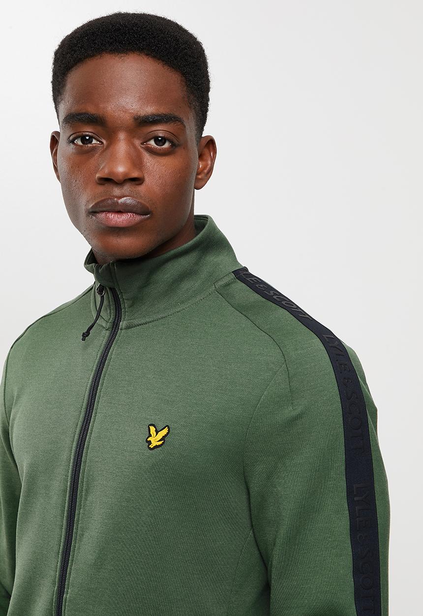 Lyle & Scott - Sleeve tape full zip midlayer - green