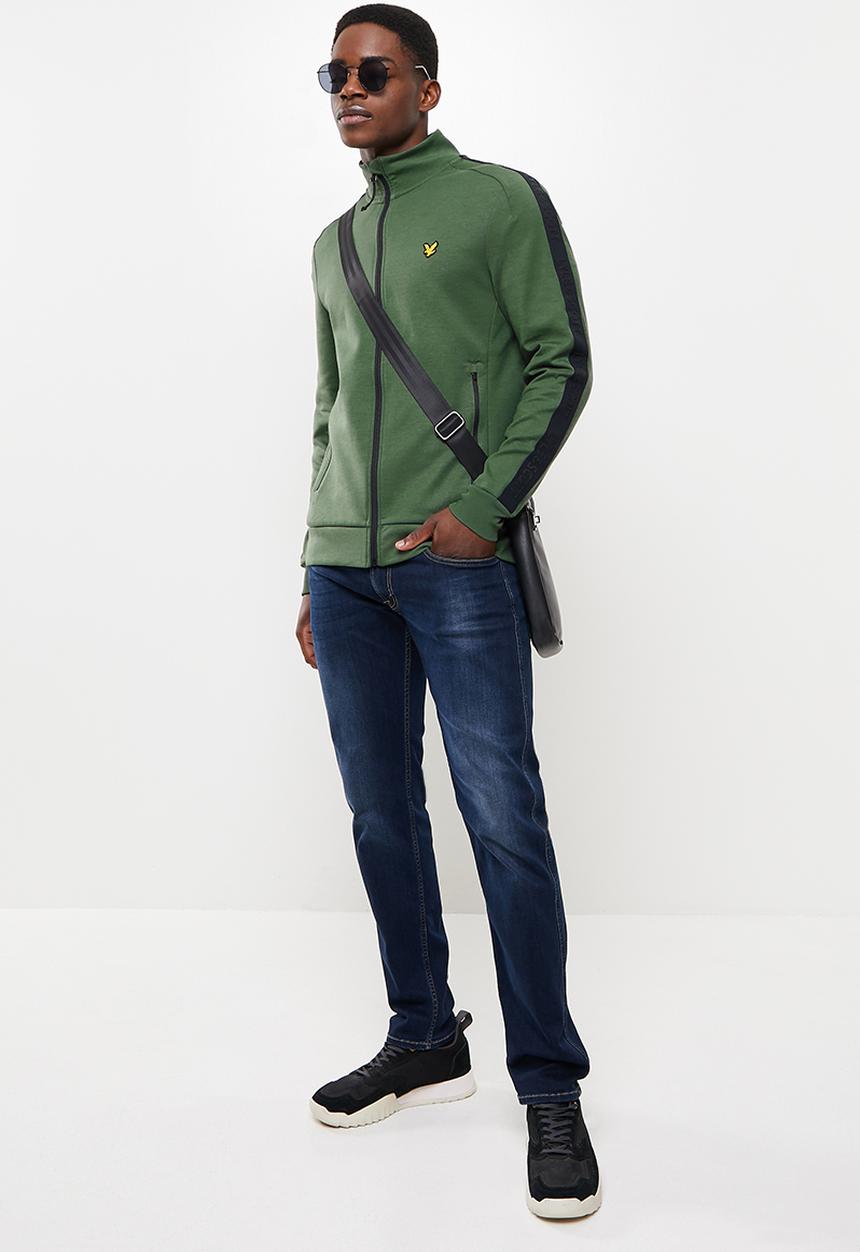 Lyle & Scott - Sleeve tape full zip midlayer - green