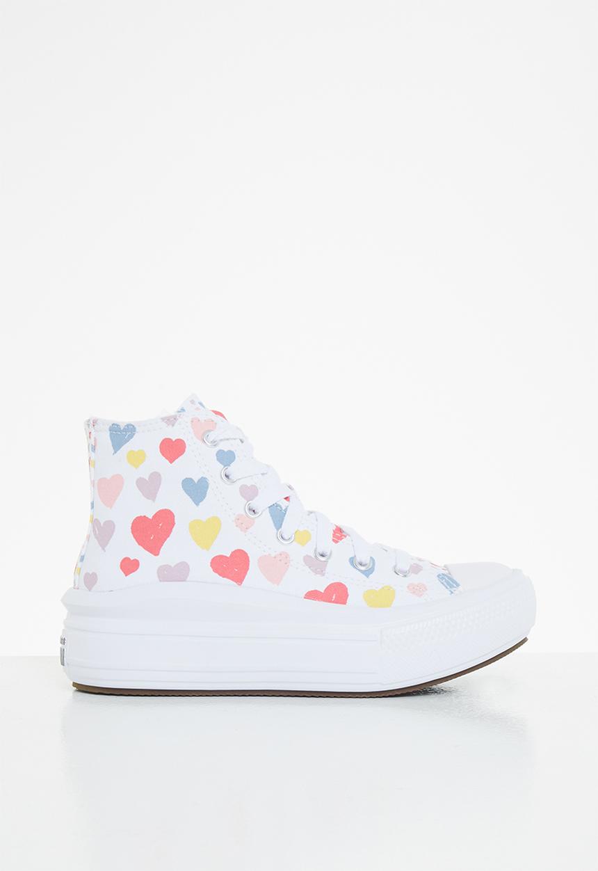 Converse - Chuck taylor all star move hi - white/white/pink salt