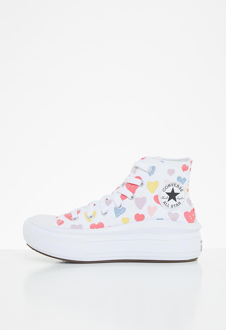 Converse - Chuck taylor all star move hi - white/white/pink salt