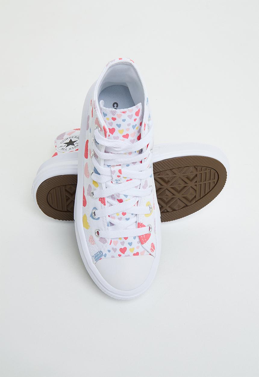 Converse - Chuck taylor all star move hi - white/white/pink salt