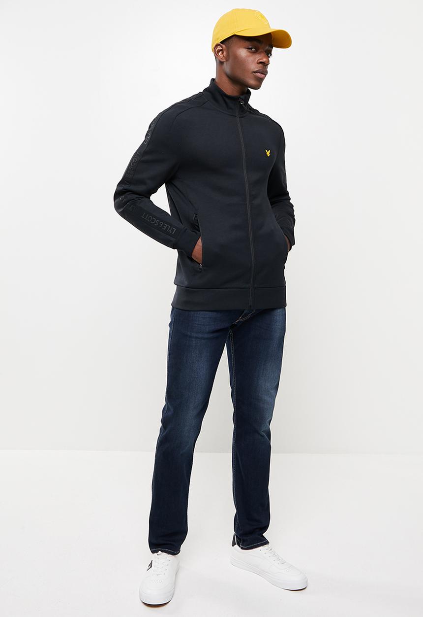Lyle & Scott - Sleeve tape full zip midlayer - black