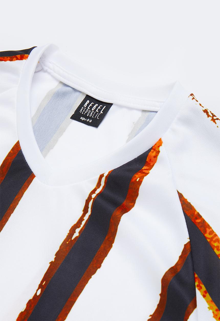 Rebel Republic - Stripe sports tee - white