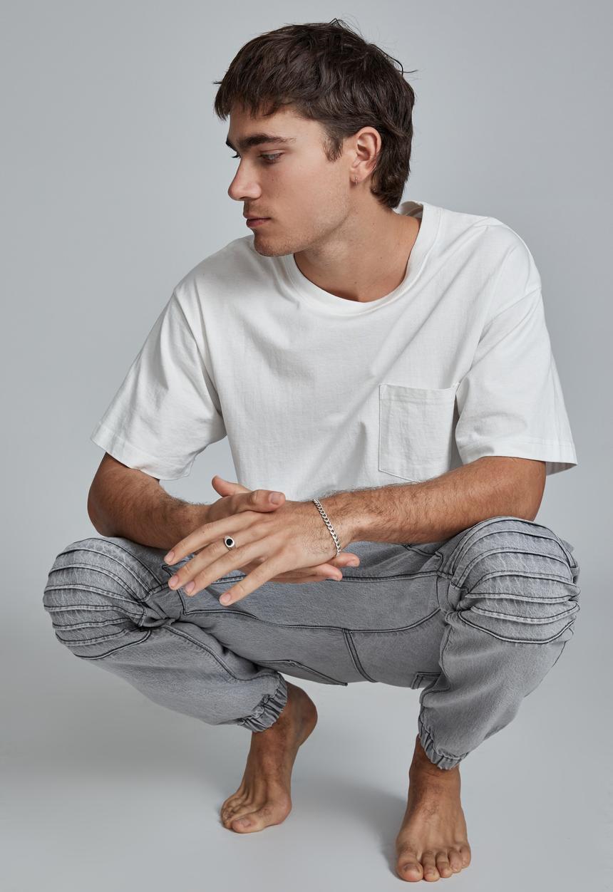 Cotton On - Slim denim jogger (moto) - grey