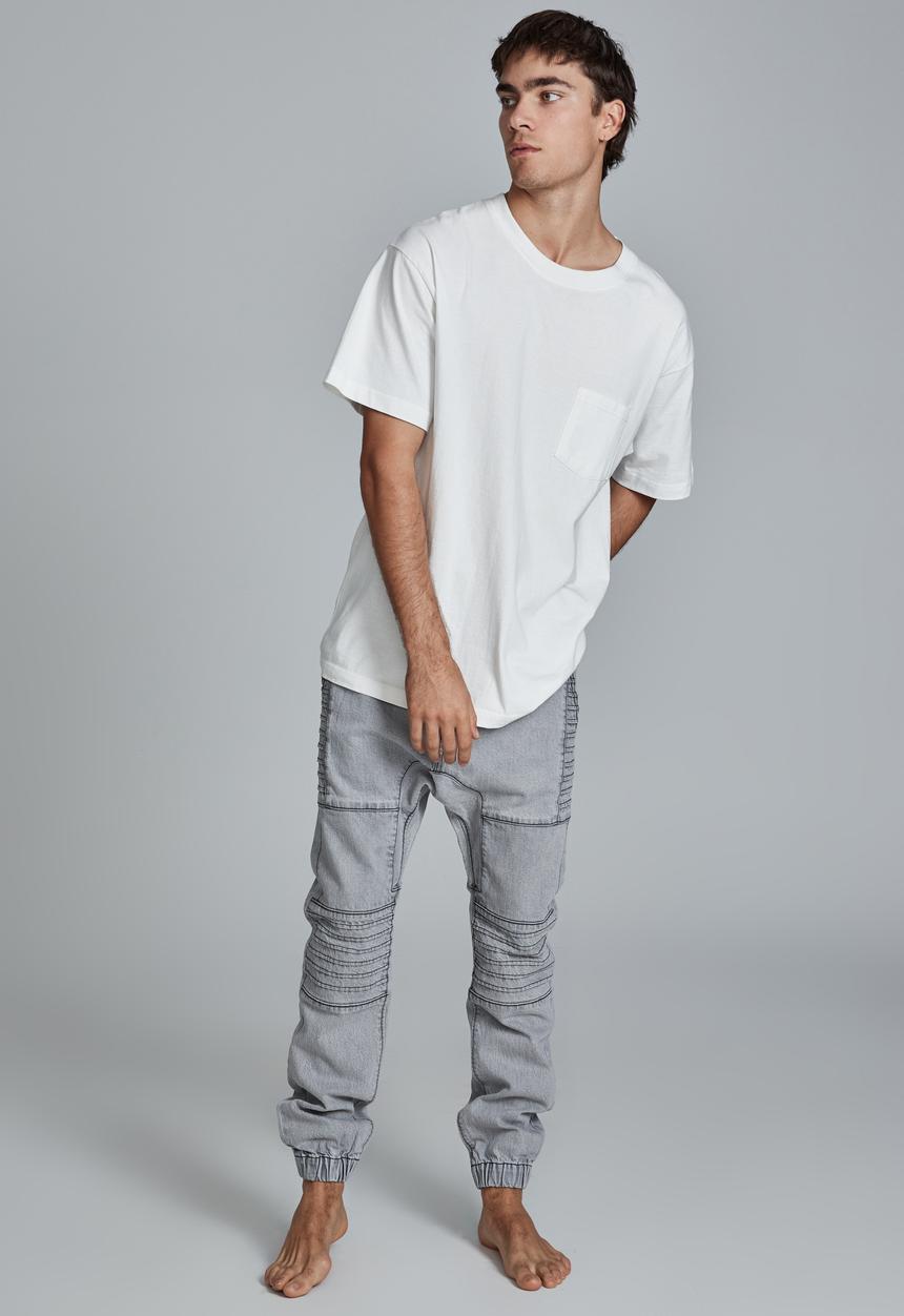 Cotton On - Slim denim jogger (moto) - grey