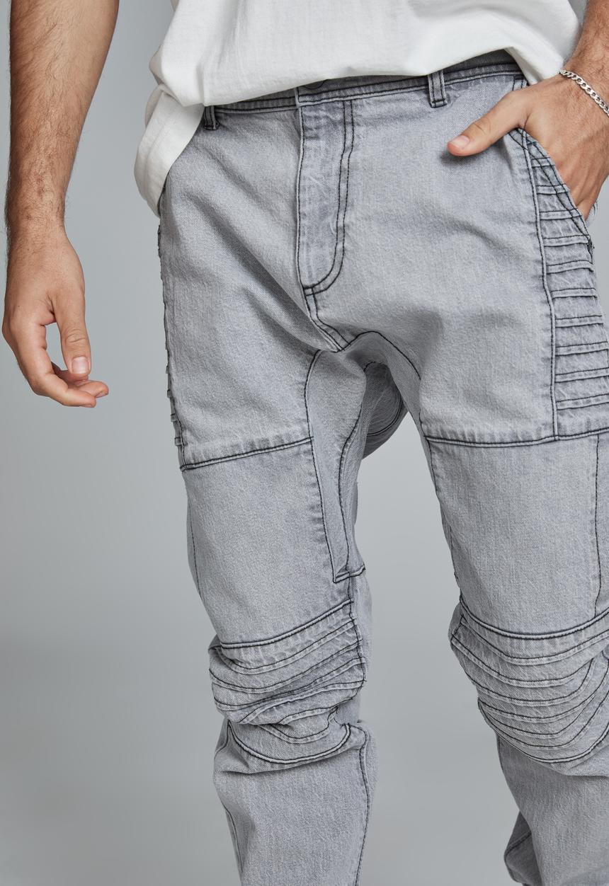 Cotton On - Slim denim jogger (moto) - grey