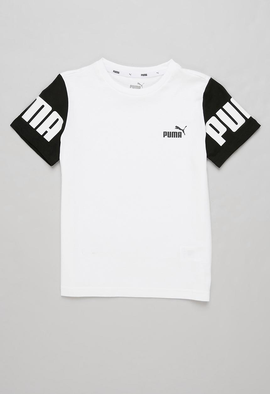 PUMA - Puma power colorblock tee b - white
