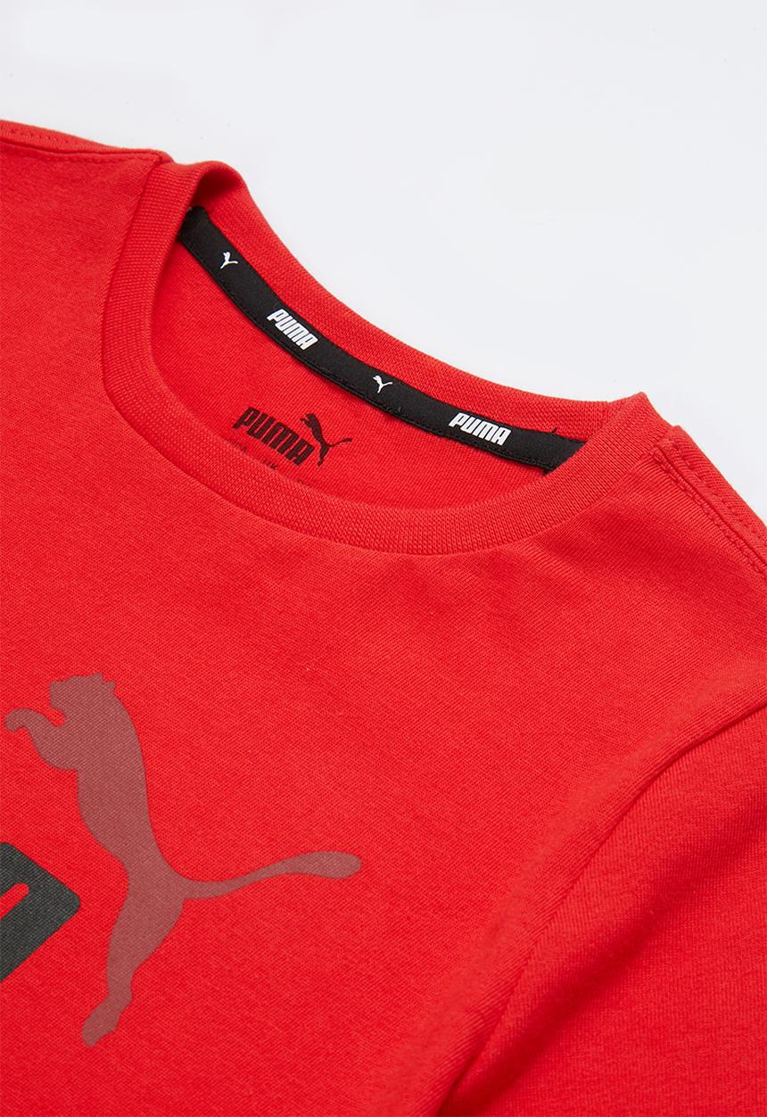 PUMA - Ess+ 2 col logo tee b - red
