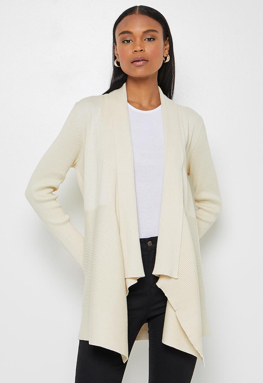 edit - Shaped waterfall cardigan - ecru