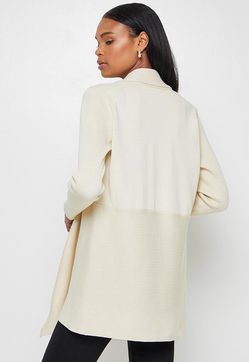 edit - Shaped waterfall cardigan - ecru