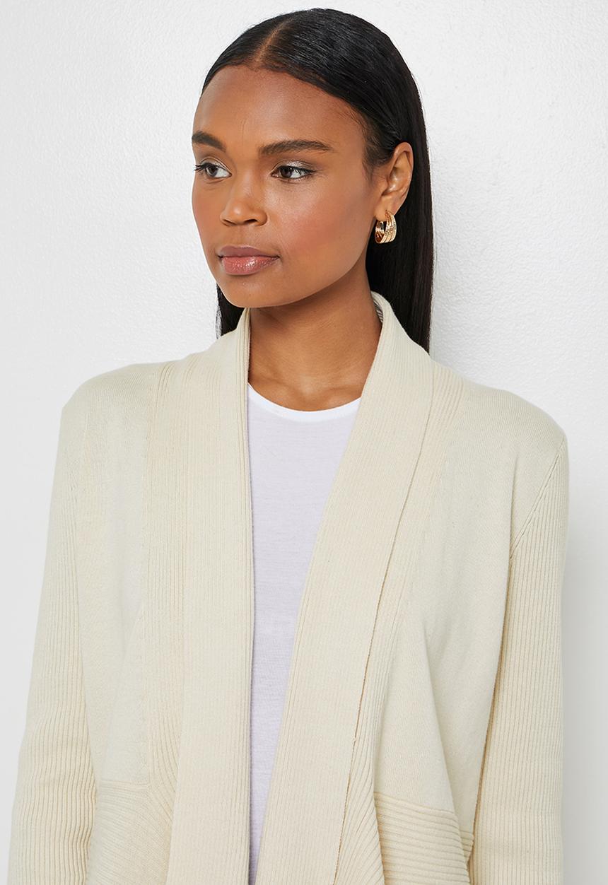 edit - Shaped waterfall cardigan - ecru