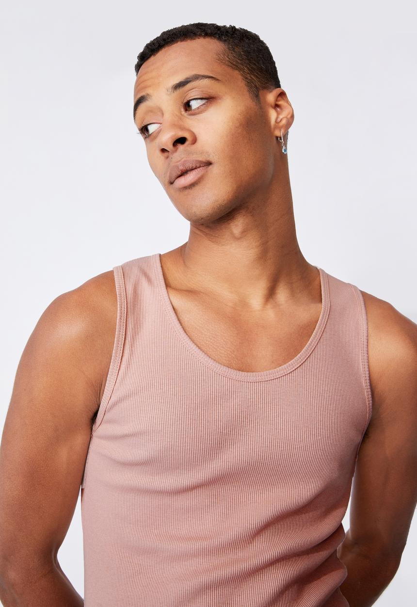 Cotton On - 2x2 rib tank - pink