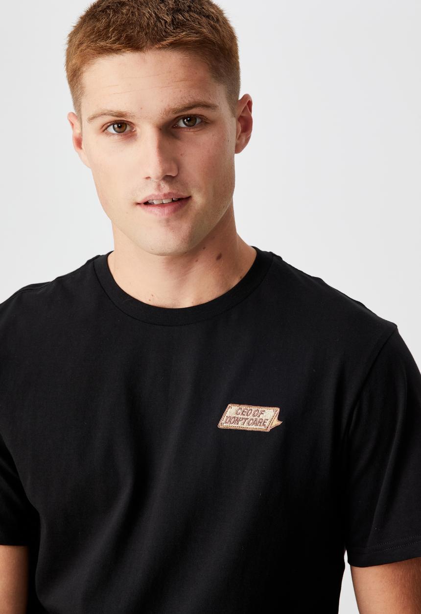 Cotton On - Tbar art T-shirt - black