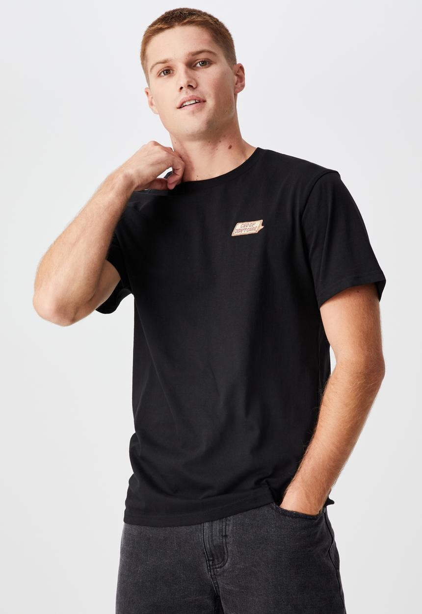 Cotton On - Tbar art T-shirt - black