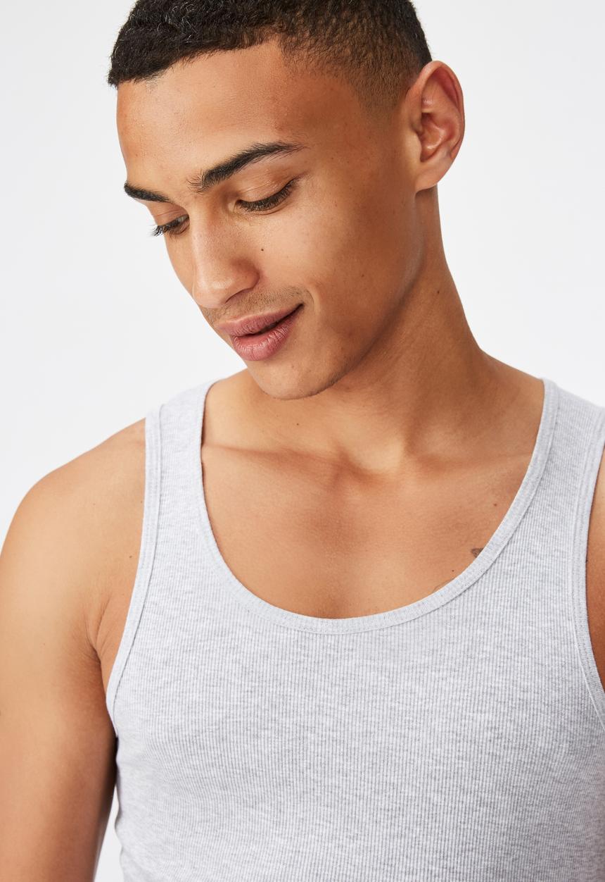 Cotton On - Ribbed tank - light grey