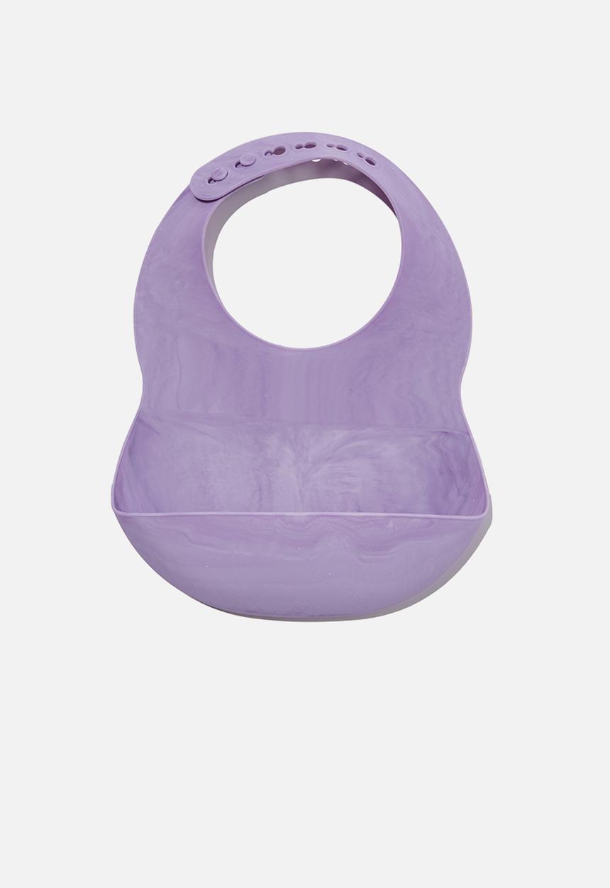 Cotton On - Silicone bib - lavender fog marble